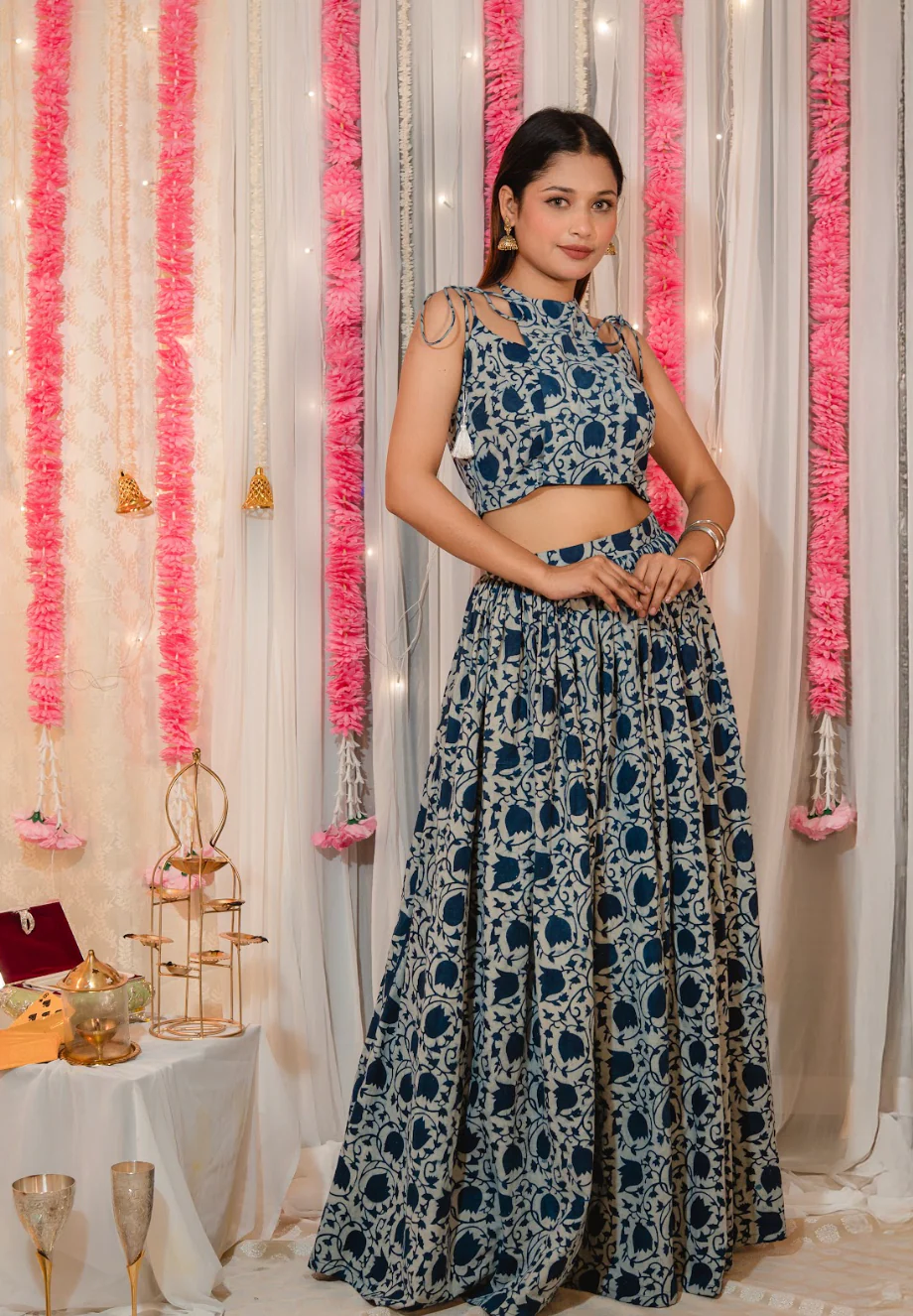Leher Skirt with crop top - Image 3